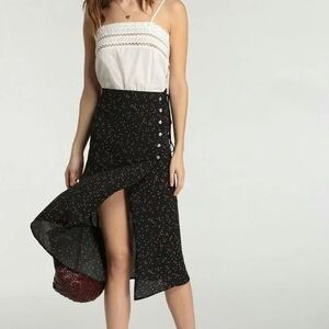Rouje Gloria Skirt Black Red Polka Dots Size 36